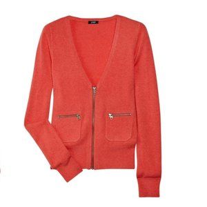 J Crew Cashmere / Wool-blend Zip Cardigan